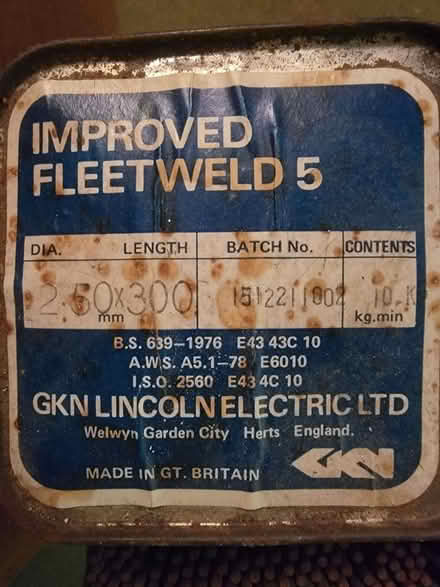 Photo of free Deep Penetration Welding Rods (Isleworth TW7) #1