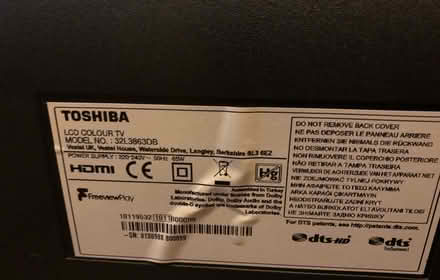 Photo of free Toshiba 32” TV (Wallsend NE28) #4