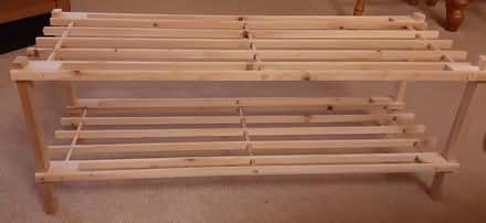 Photo of free 2 tier wooden shoe rack (Teignmouth) #1