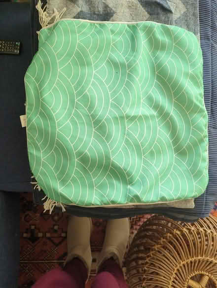 Photo of free Lovely green outdoor cushion cover (Walworth SE17) #1
