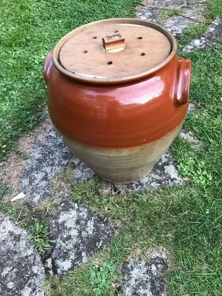 Photo of free Vintage bread crock large stoneware (Lower Morden SM4) #1