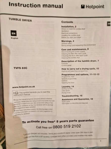 Photo of free Tumble dryer (Dunfermline KY12) #3