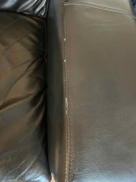 Photo of free Real leather sofa, armchair and pouffe (New Duston) #3