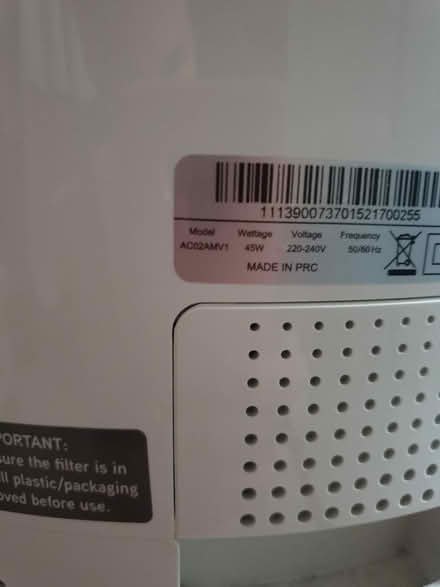 Photo of free Vax Air Purifier + 3 Filters (Surbiton, KT6) #4