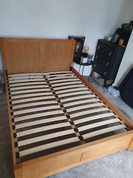 Photo of free Light Wood laminate bed frame (Old Swan, L13) #4
