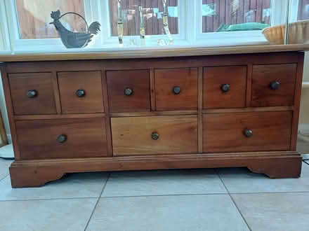 Photo of free Solid wood low chest with draws and hinged lid. (Moor Park HA6) #2