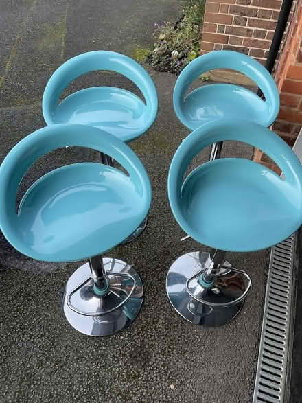 Photo of free 4 bar stool - light blue (Lower Kingswood KT20) #1
