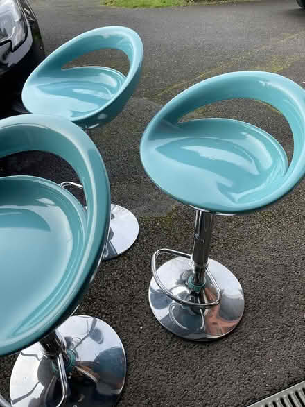 Photo of free 4 bar stool - light blue (Lower Kingswood KT20) #2