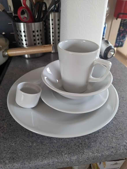 Photo of free 4 person dinner/tea set (white) (Bishops Caundle, Sherborne DT9) #1