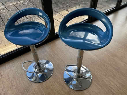 Photo of free 2 bar stools - dark blue (Lower Kingswood KT20) #1