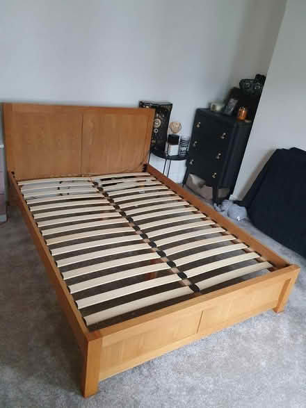 Photo of free Light Wood laminate bed frame (Old Swan, L13) #3