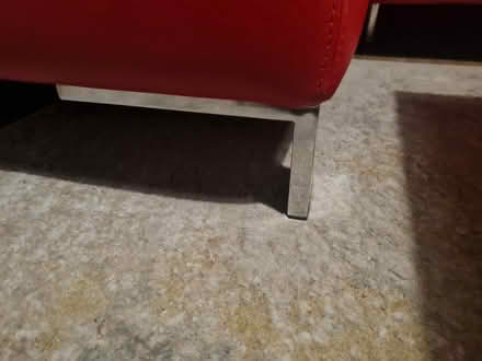 Photo of free Red leather corner sofa (Glasgow) #4