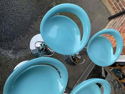 Photo of free 4 bar stool - light blue (Lower Kingswood KT20) #3