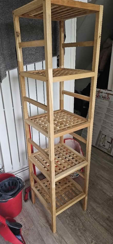 Photo of free Tall wood shelves (Gu22 8xa) #1