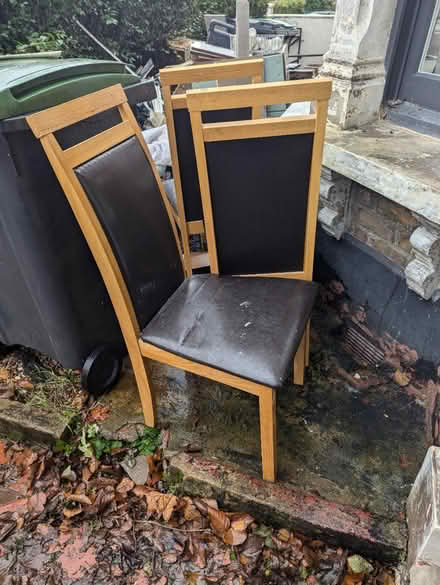 Photo of free 3 dining chairs vinyl cover (Bruce Grove N17) #2