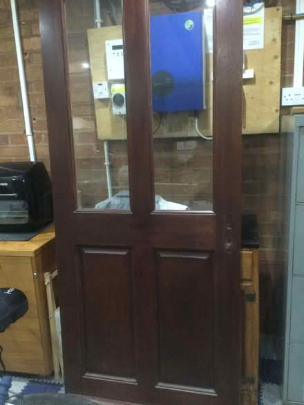 Photo of free Hardwood Door - Half Glass (Bishops Wood ST19) #1