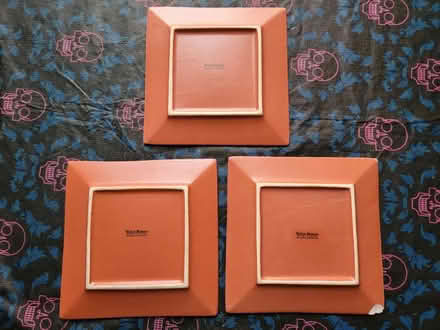 Photo of free Three 8x8" Square Plates, 1 Chipped (West 7th) #2
