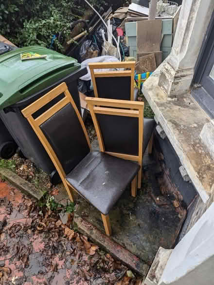 Photo of free 3 dining chairs vinyl cover (Bruce Grove N17) #1