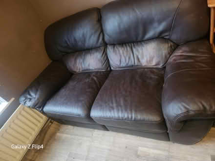 Photo of free Leather recliner sofa (Darwen) #1