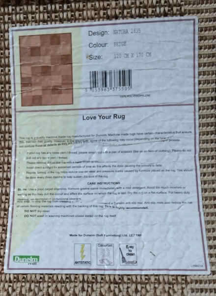 Photo of free brown/cream checked rugs x 2 (Springhill WV4) #3