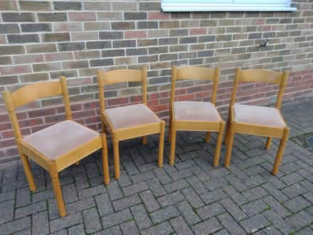 Photo of free 4 wooden kitchen chairs (Dussindale NR7) #1