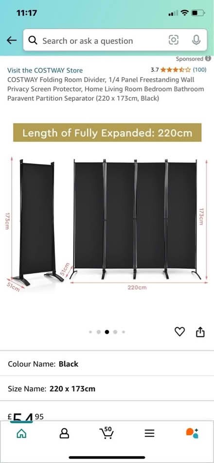 Photo of free 4 panel room Divider (Rochester Kent ME1 2EZ) #2