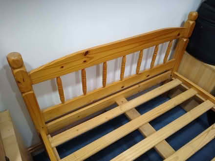 Photo of free Wooden double bed, with mattress (Kings Sutton OX17) #2