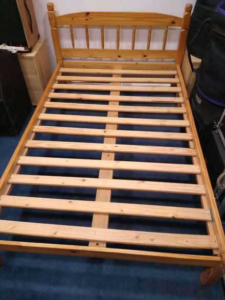 Photo of free Wooden double bed, with mattress (Kings Sutton OX17) #1