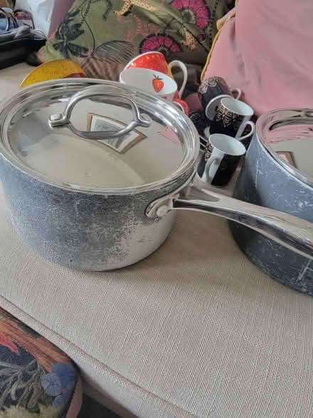 Photo of free 2 large good quality saucepan used condition (Budleigh Salterton EX9) #1