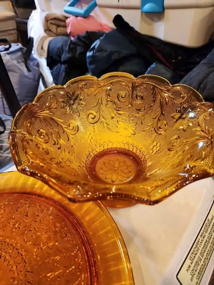 Photo of free Decorative gold bowl and platter (Gwynn Oak MD) #2