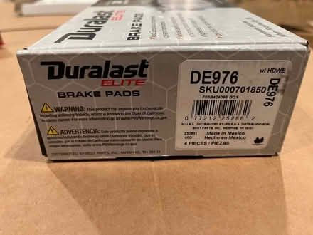 Photo of free New Duralast Elite Brake Pads DE976 (Olney) #2