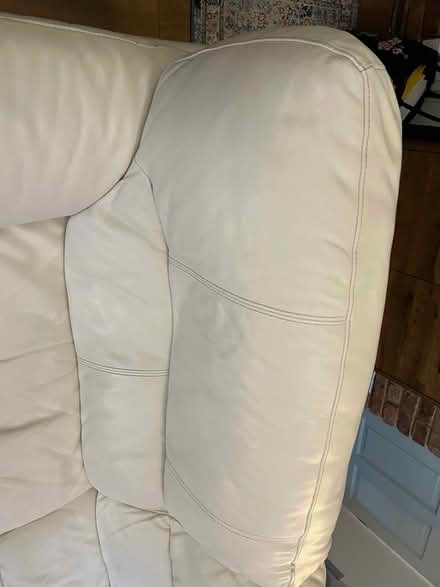 Photo of free Large 3 Seater Sofa - Cream - leather (Teddington TW11) #2