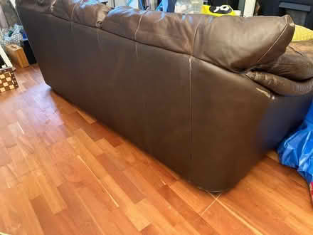 Photo of free Brown Leather sofa (EH11) #4