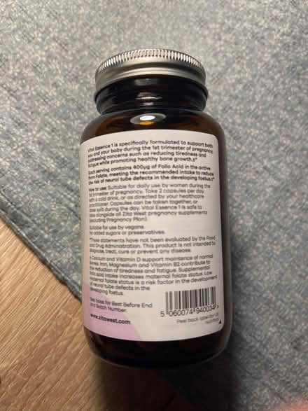 Photo of free Zita West Vital Essence 1 First Trimester vitamins (Wilmorton DE24) #2
