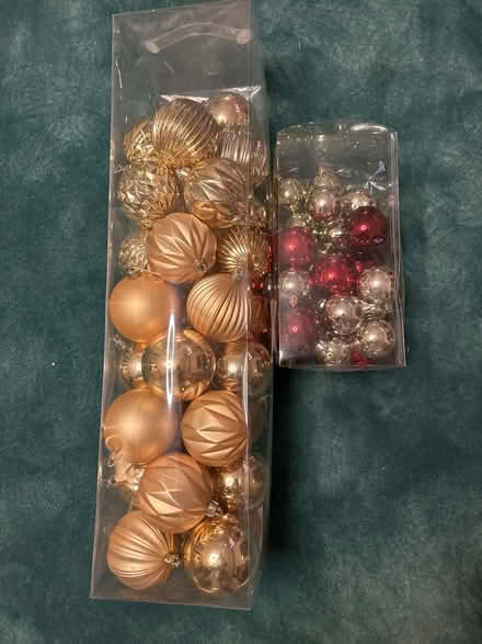 Photo of free Baubles. Mainly gold. And lights (Merstham RH1) #1