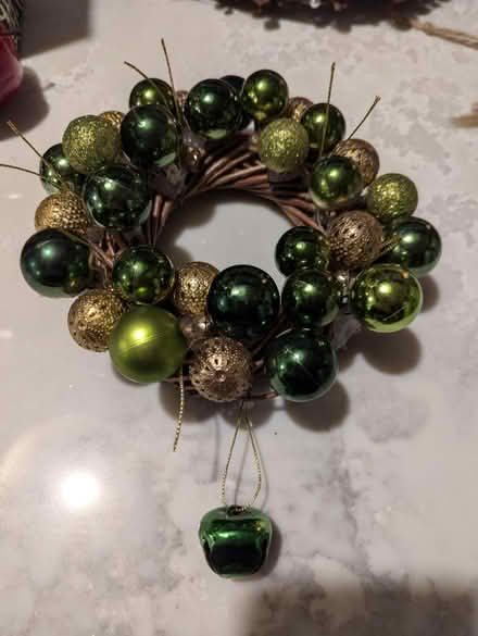 Photo of free Small Green & Gold Bauble Wreath (Smedley Street DE4) #1