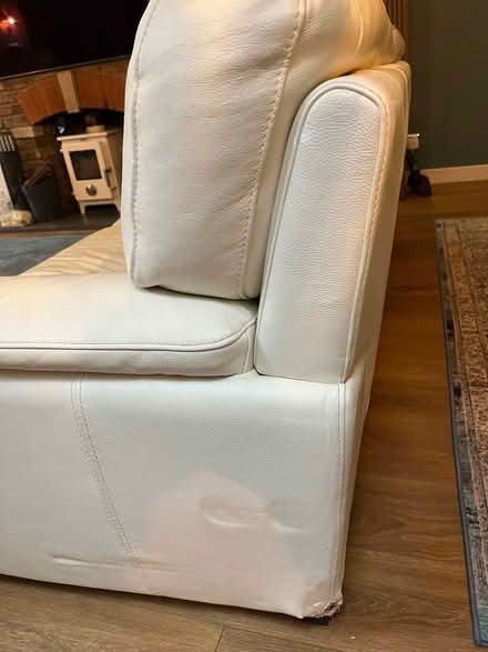 Photo of free Large 3 Seater Sofa - Cream - leather (Teddington TW11) #3