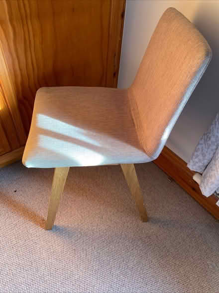 Photo of free Grey fabric and wood dining chair (BB7, Mitton, clitheroe) #3