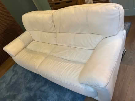 Photo of free Large 3 Seater Sofa - Cream - leather (Teddington TW11) #1