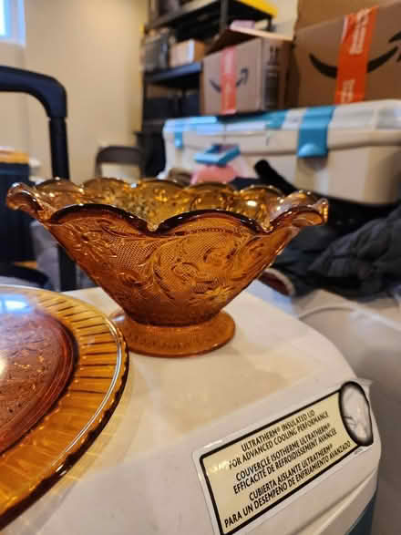 Photo of free Decorative gold bowl and platter (Gwynn Oak MD) #1