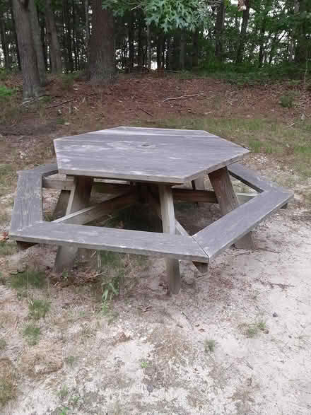 Photo of free Hexagon picnic table (Mashpee) #1