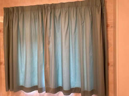 Photo of free Next Teal coloured pencil pleat lined curtains (Spacey Houses HG3) #3