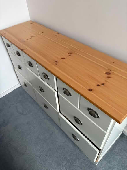Photo of free White wooden chest drawers (SW3) #1