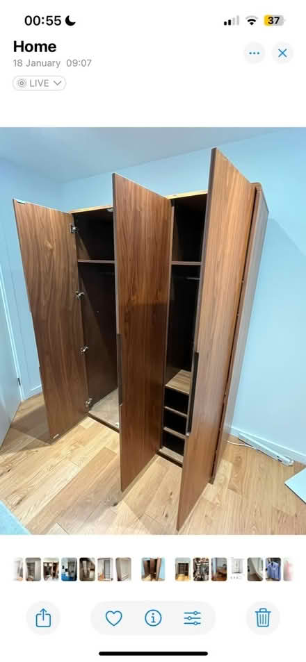 Photo of free Walnut dwell wardrobe 142x200 (Se8 5ae) #4