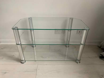 Photo of free Glass 3 tier TV Stand silver (Marks Gate RM6) #1