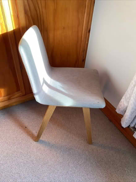 Photo of free Grey fabric and wood dining chair (BB7, Mitton, clitheroe) #4