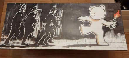 Photo of free 'Banksy' Teddy Molotov Cocktail canvas (Warkton NN16) #1