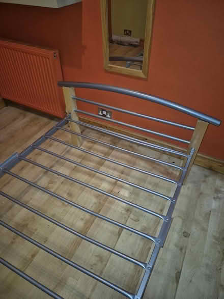 Photo of free Single metal and wood frame bed (Parsons cross S5) #2