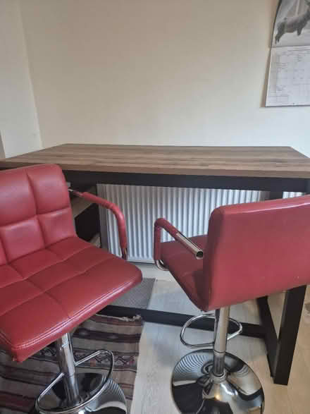 Photo of free Breakfast Bar Table & 2 Red Chairs (BS16) #4
