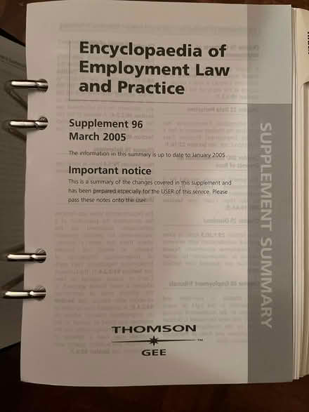 Photo of free Old Encyclopaedia - Employment Law (Merton Park, SW19) #3